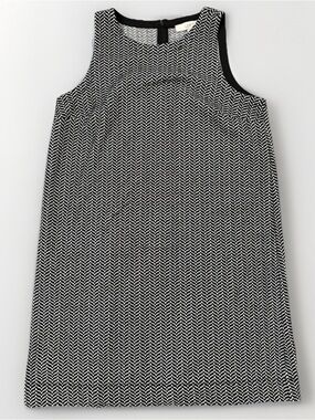 LOFT Black and White Chevron Shift Dress